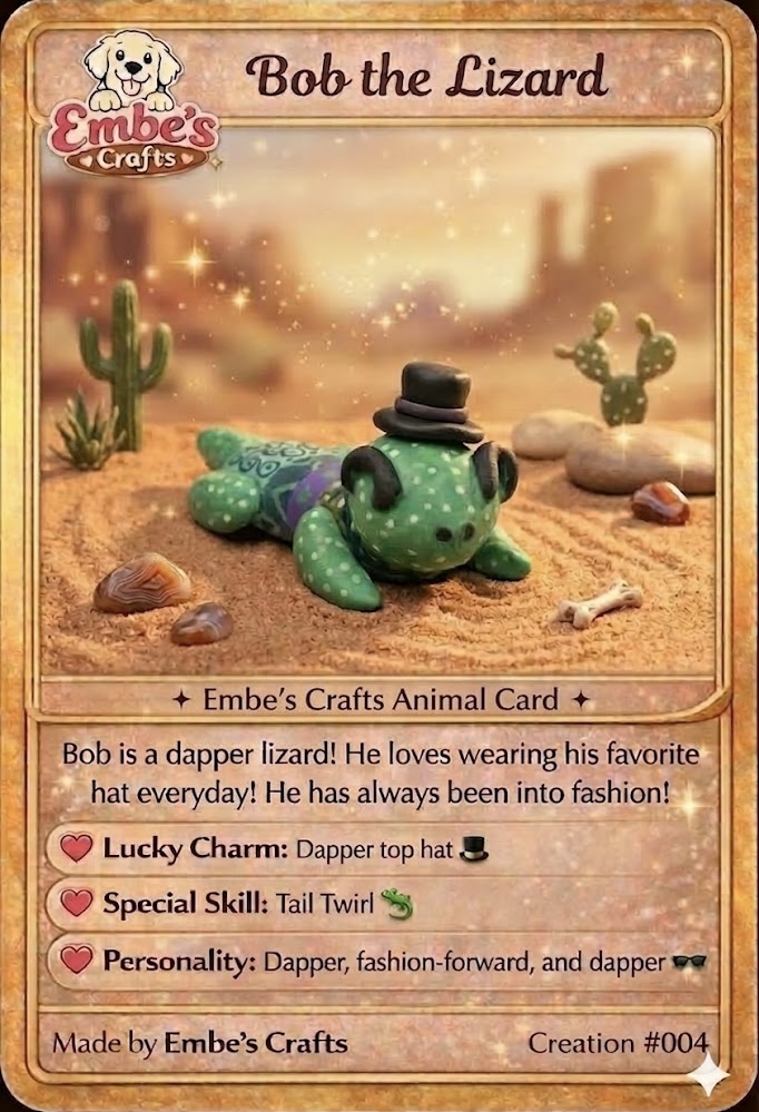 Bob the Lizard Creation Card
