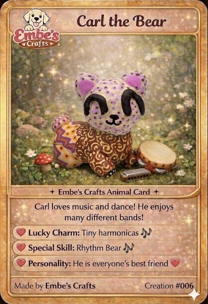 Carl the Bear Creation Card