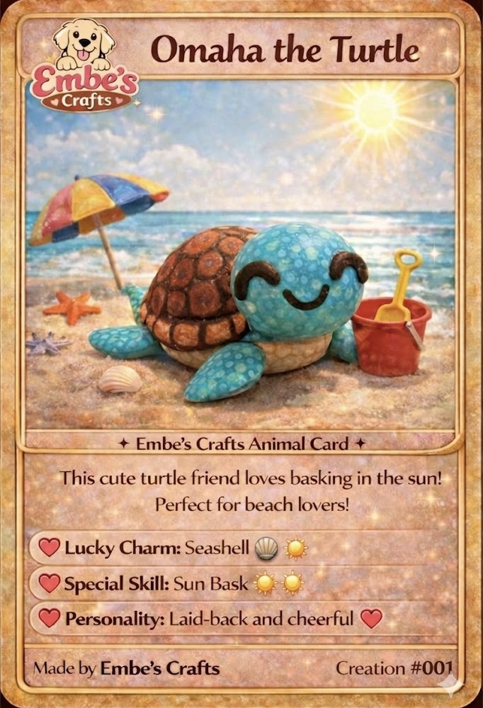 Omaha the Turtle Creation Card