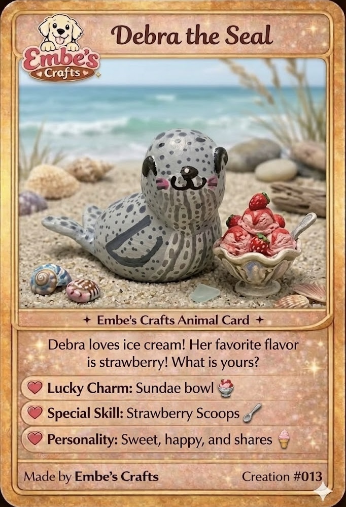 Debra the Seal Creation Card