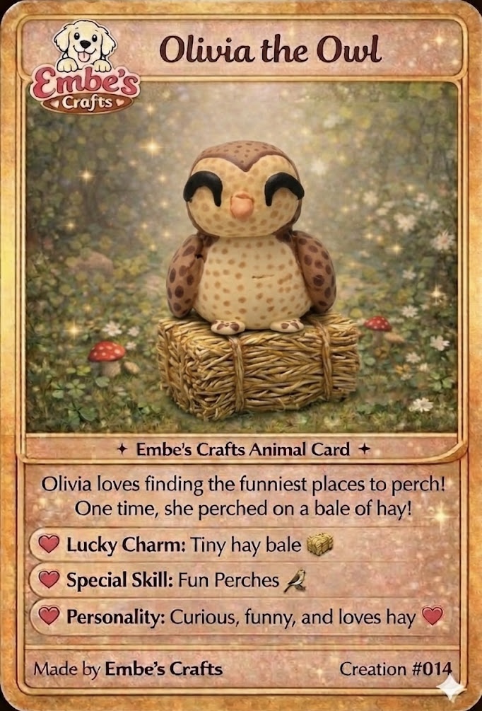 Olivia the Owl Creation Card