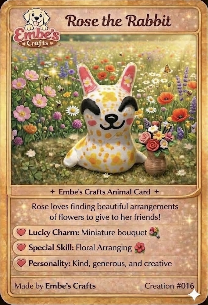 Rose the Rabbit Creation Card