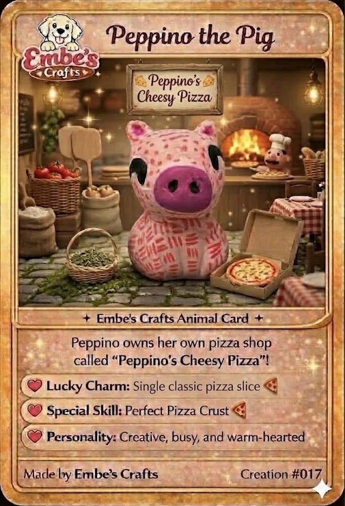 Peppino the Pig Creation Card