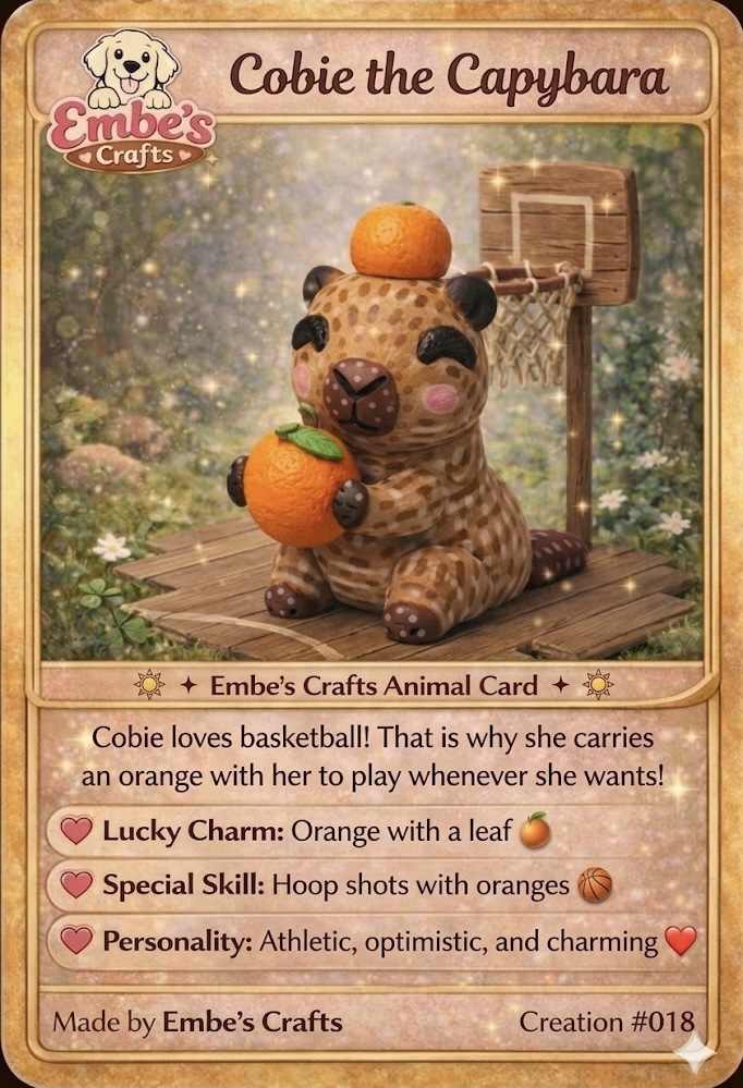 Cobie the Capybara Creation Card