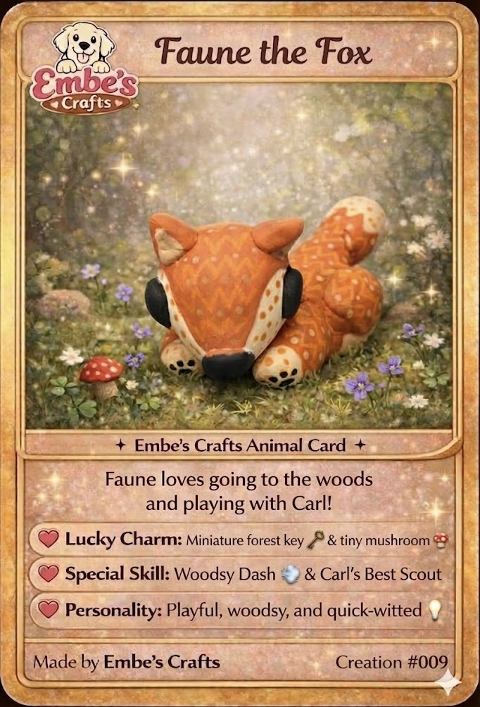 Faune the Fox Creation Card