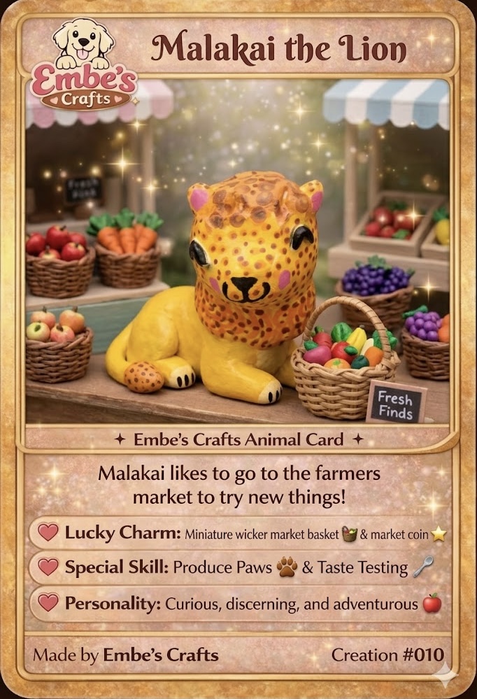 Malakai the Lion Creation Card