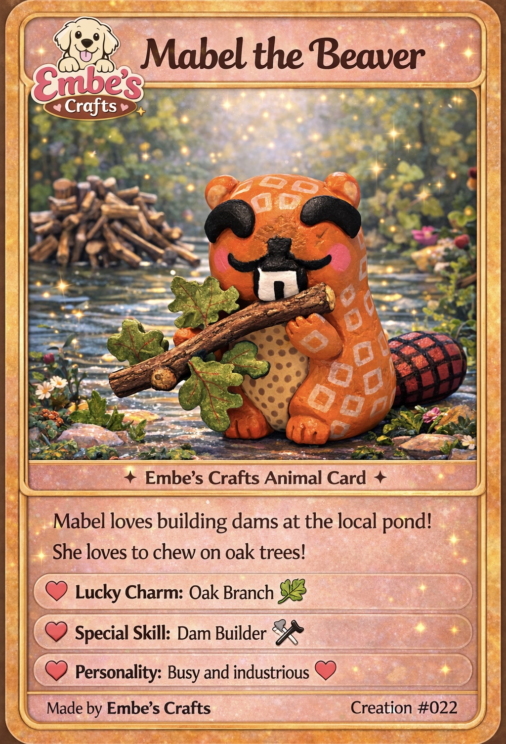 Mabel the Beaver Creation Card