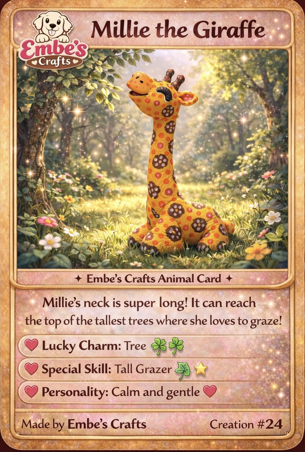 Millie the Giraffe Creation Card