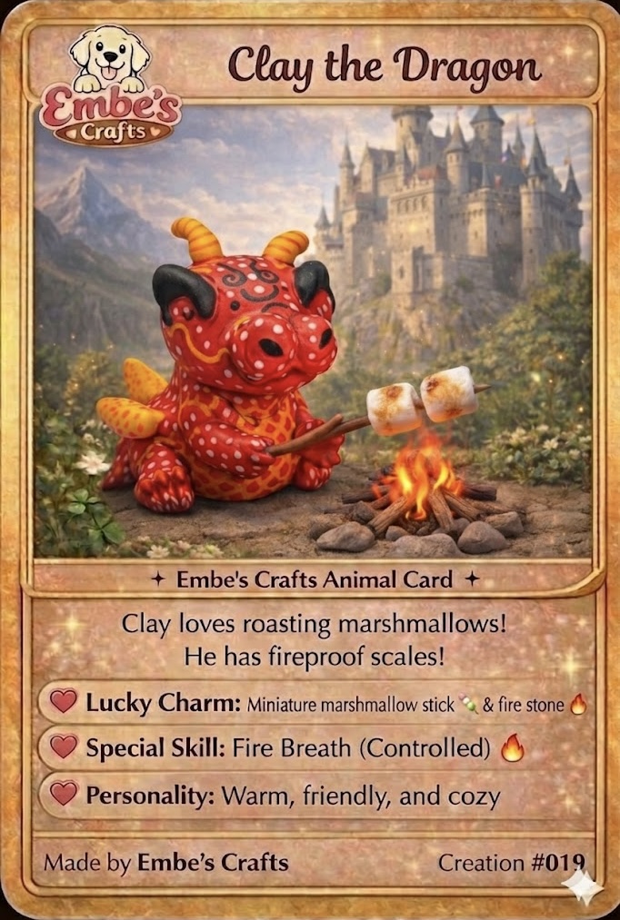 Clay the Dragon Creation Card