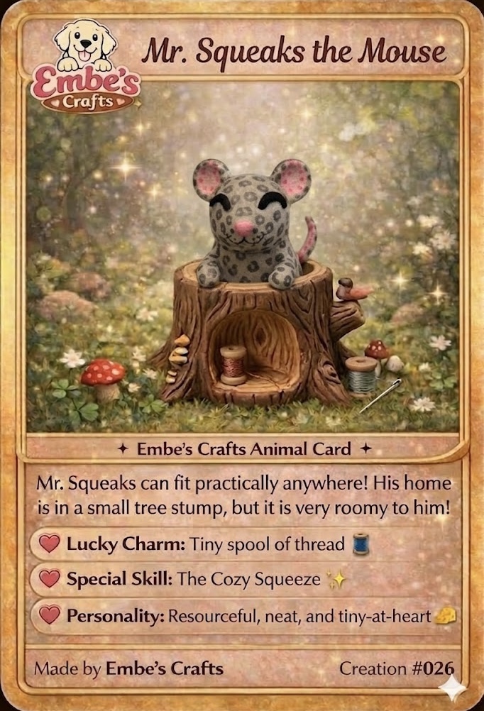 Mr. Squeaks the Mouse Creation Card
