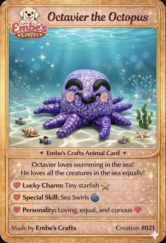 Octavier the Octopus Creation Card