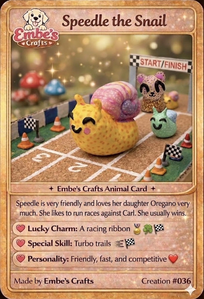 Speedle the Snail Creation Card