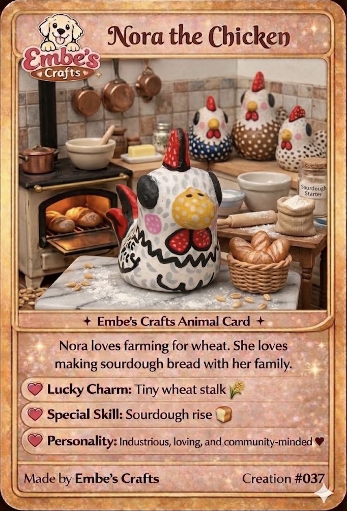 Nora the Chicken Creation Card