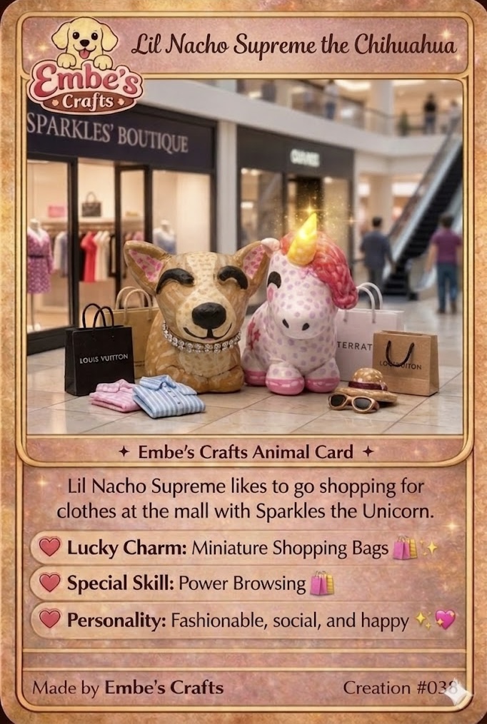 Lil Nacho Supreme the Chihuahua  Creation Card