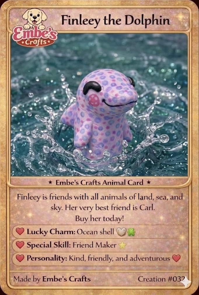 Finleey the Dolphin Creation Card