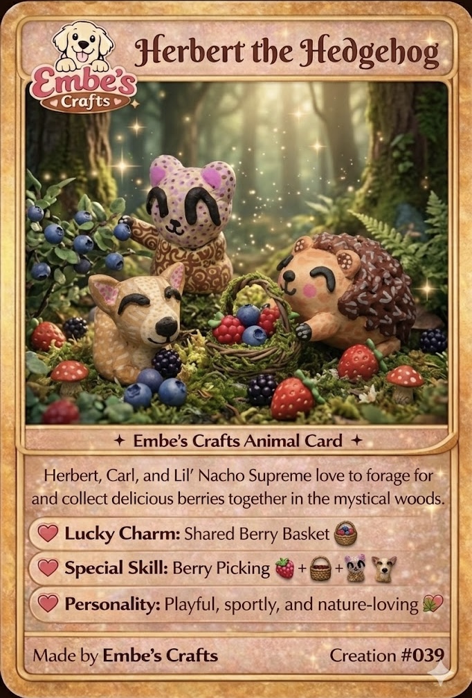 Herbert the Hedgehog Creation Card